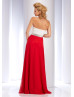 Sexy Red Chiffon Beaded Evening Dress